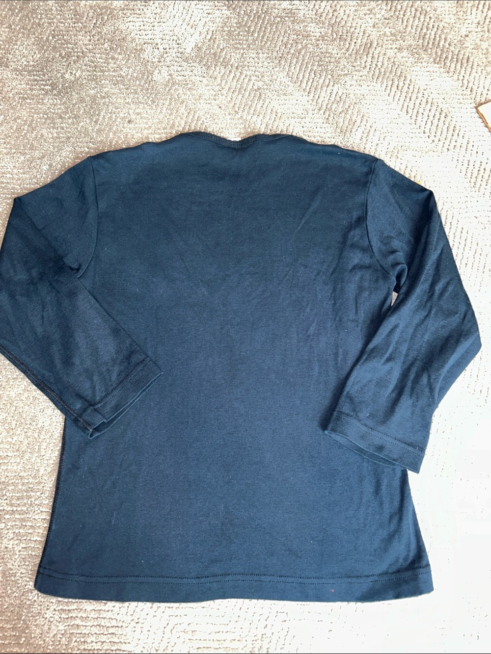 Sonia Rykiel Navy Crewneck Sweater with Black Lace Heart three-quarter sleeve L - Picture 4 of 8